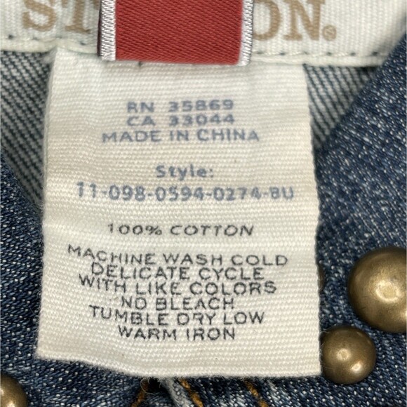 Stetson Western Wear Vest Womens Small Studded Button Front Pockets Cotton - Picture 5 of 7